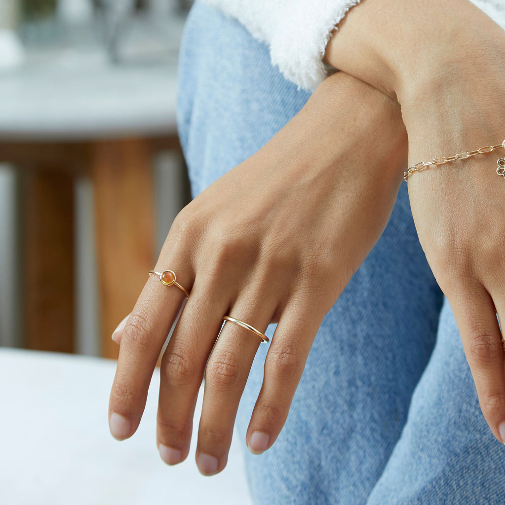 Gemstone Stacking Ring With Garnet Jewelry Helen Ficalora 14k Yellow Gold 5