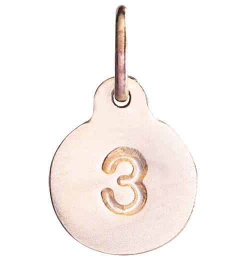 "3" Number Charm Jewelry Helen Ficalora 14k Pink Gold