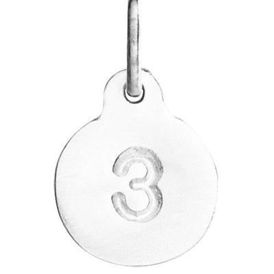 "3" Number Charm Jewelry Helen Ficalora Sterling Silver
