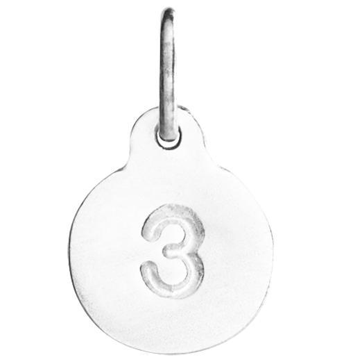 "3" Number Charm Jewelry Helen Ficalora Sterling Silver