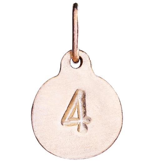 "4" Number Charm Jewelry Helen Ficalora 14k Pink Gold