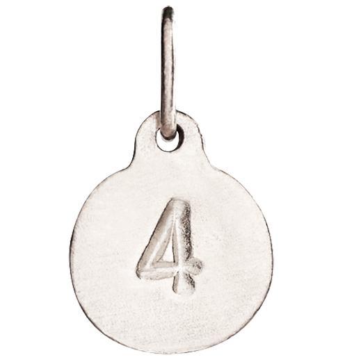 "4" Number Charm Jewelry Helen Ficalora 14k White Gold