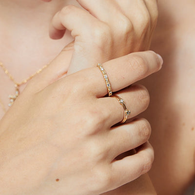 Helen Ficalora Rose Flower Diamond Ring in 14k Gold 