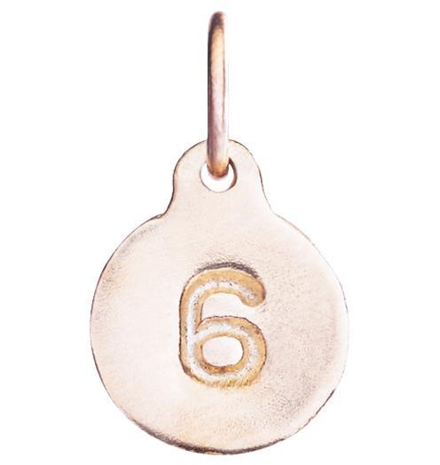 "6" Number Charm Jewelry Helen Ficalora 14k Pink Gold