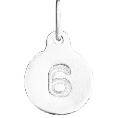 "6" Number Charm Jewelry Helen Ficalora Sterling Silver