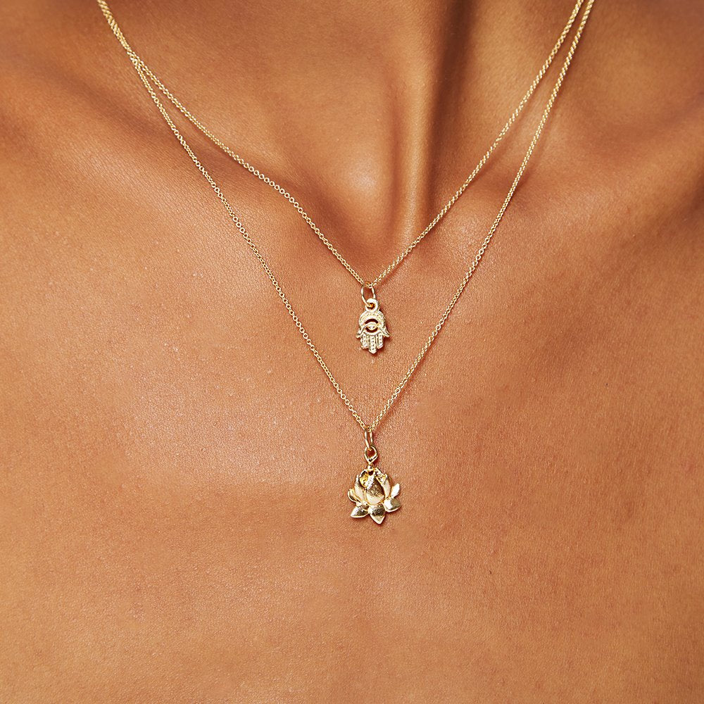 Lotus Flower Charm Jewelry Helen Ficalora 14k Yellow Gold
