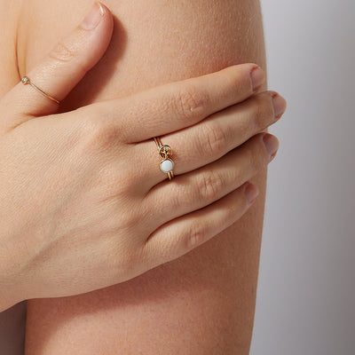 Helen Ficalora Dainty Opal Stackable Ring in Gold