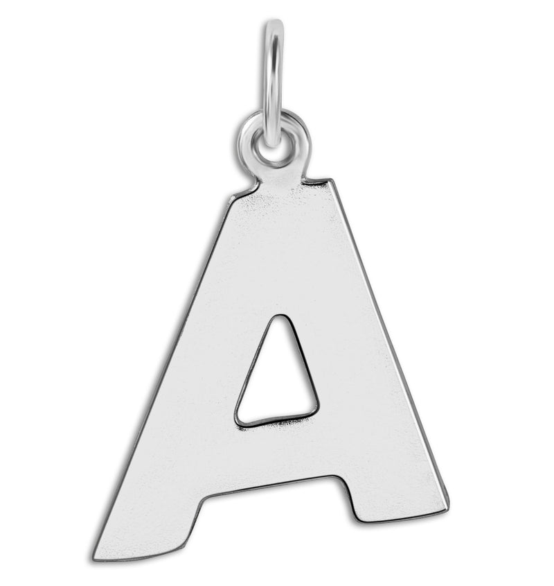 "A" Cutout Letter Charm Sterling Silver Jewelry For Necklaces And Bracelets From Helen Ficalora Every Letter And Initial Available