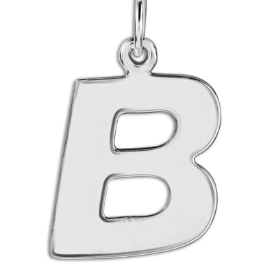 "B" Cutout Letter Charm Sterling Silver Jewelry For Necklaces And Bracelets From Helen Ficalora Every Letter And Initial Available