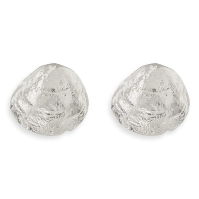Baby Clam Stud Earrings - 14k White Gold - Helen Ficalora Jewelry