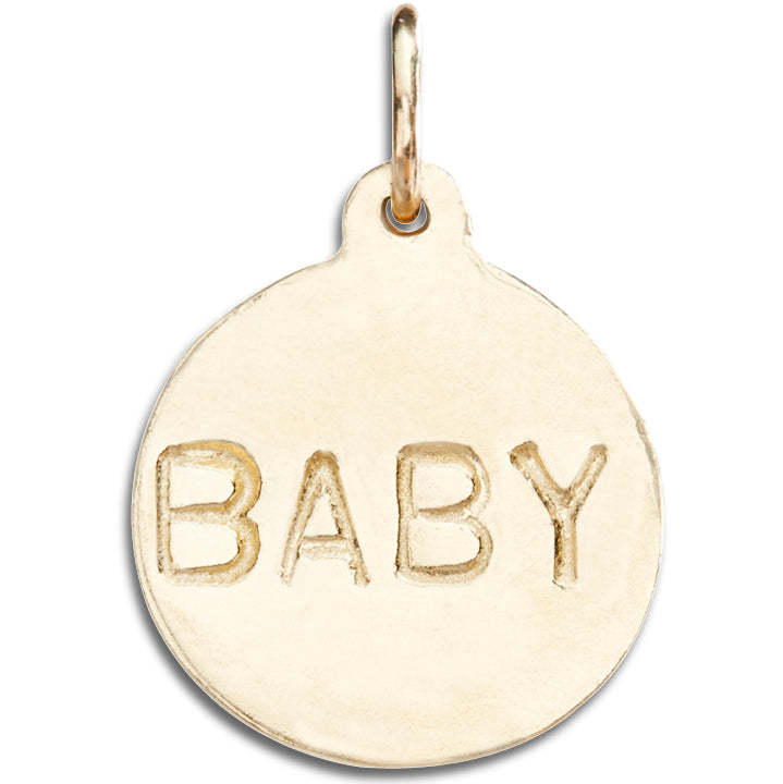 "Baby" Disk Charm Jewelry Helen Ficalora 14k Yellow Gold