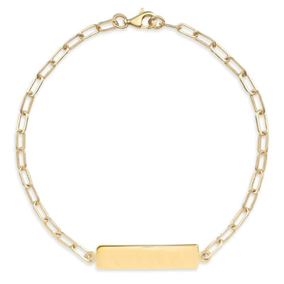 Helen Ficalora 14K Solid Gold Bar Name Bracelet