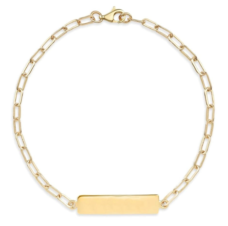 Helen Ficalora 14K Solid Gold Bar Name Bracelet