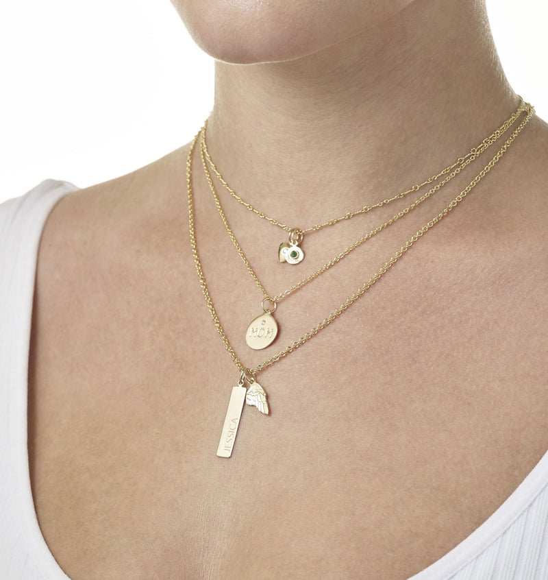 Gold Disc Mom Charm - With Diamond - Helen Ficalora