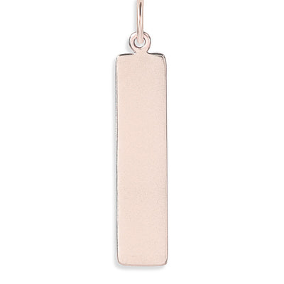 Bar Charm With Name Engraved In Letters For Necklaces And Bracelets 14k Rose Gold