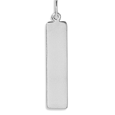 Bar Charm With Name Engraved In Letters For Necklaces And Bracelets Sterling Silver