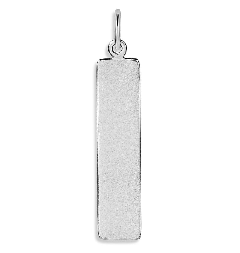 Bar Charm With Name Engraved In Letters For Necklaces And Bracelets Sterling Silver
