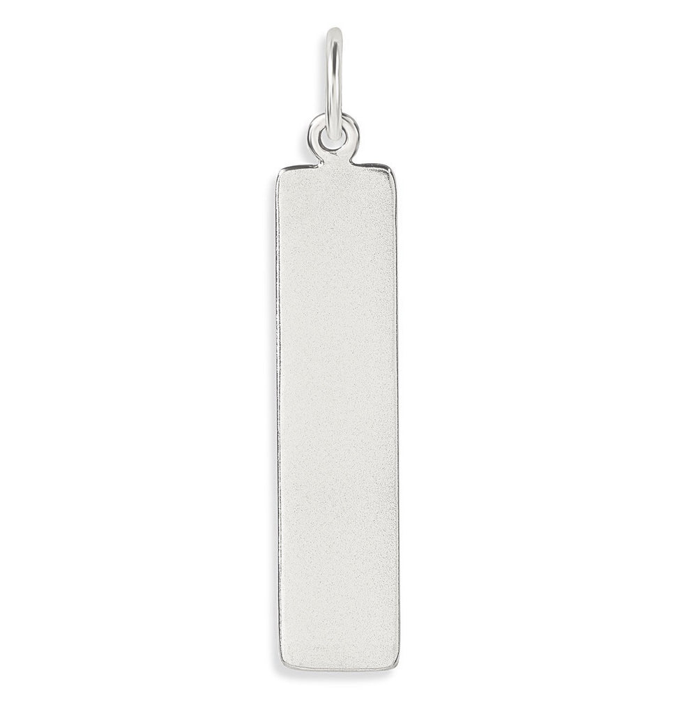 14K Gold Name Bar Charm - Vertical - Helen Ficalora