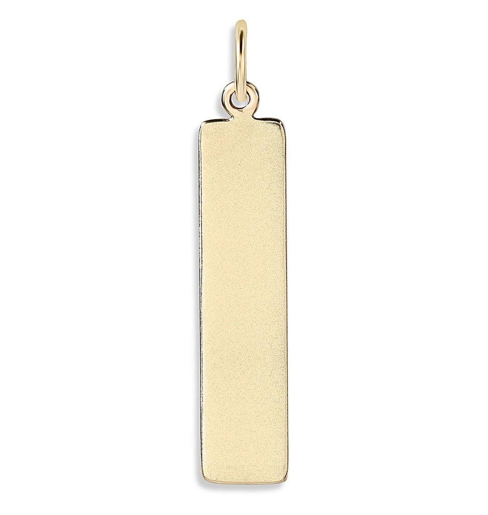14K Gold Name Bar Charm - Vertical - Helen Ficalora