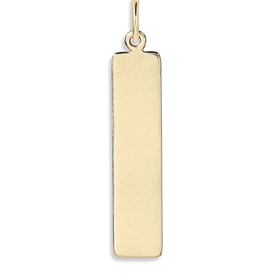  14K Gold Name Bar Charm - Vertical - Helen Ficalora