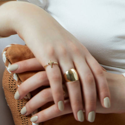 Helen Ficalora 14K Yellow Gold Stackable Cross Ring