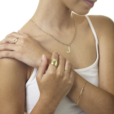 Hole-Dot Ring With Diamond Jewelry Helen Ficalora 14k Yellow Gold