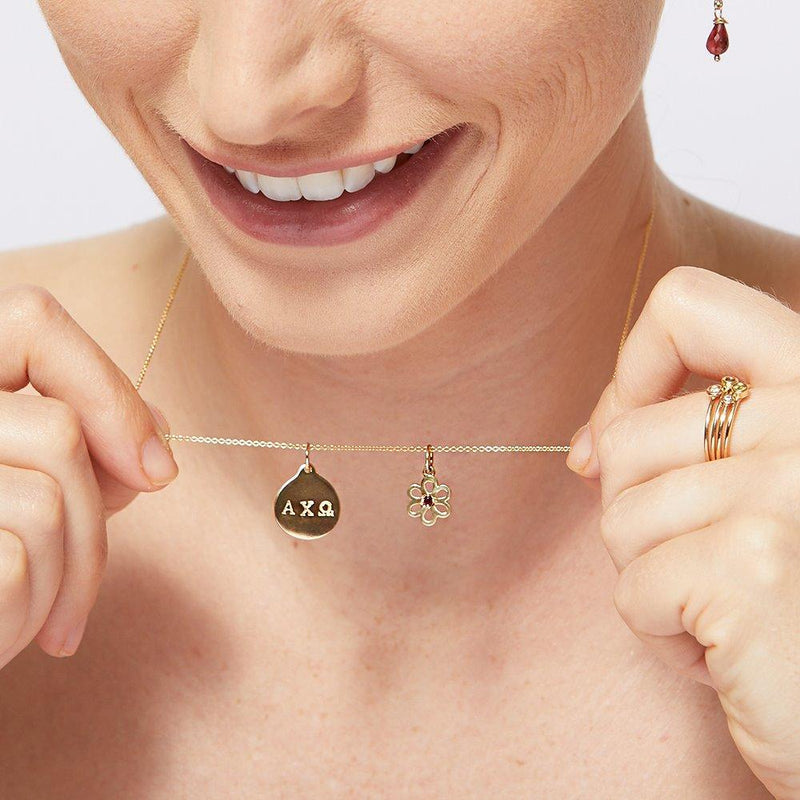 Birth Jewel Flower Charm With Peridot Jewelry Helen Ficalora 14k Yellow Gold