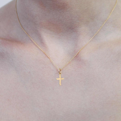Cross Smushie Mini Charm For Necklaces And Bracelets 14k Yellow Gold Helen Ficalora