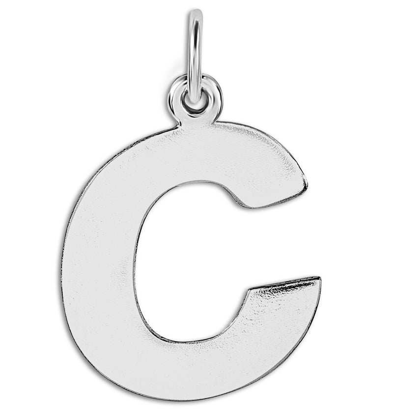 "C" Cutout Letter Charm Sterling Silver Jewelry For Necklaces And Bracelets From Helen Ficalora Every Letter And Initial Available