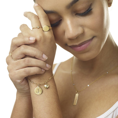 Helen Ficalora Gold Chain Ring with Diamond