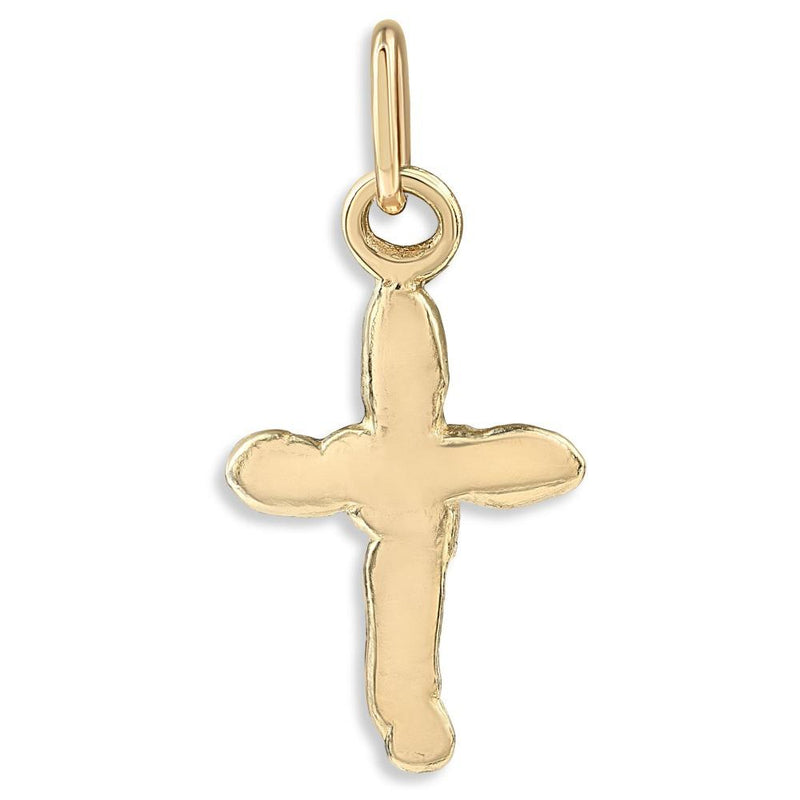 Cross Smushie Mini Charm For Necklaces And Bracelets 14k Yellow Gold Helen Ficalora