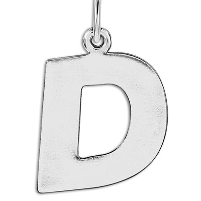"D" Cutout Letter Charm Sterling Silver Jewelry For Necklaces And Bracelets From Helen Ficalora Every Letter And Initial Available