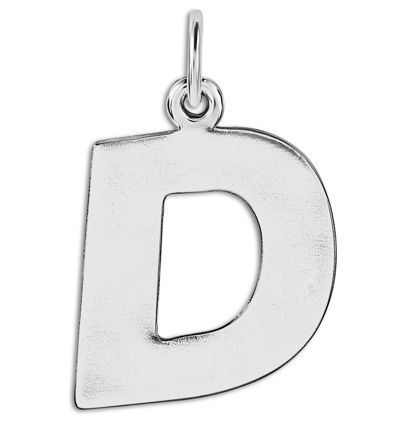 "D" Cutout Letter Charm Sterling Silver Jewelry For Necklaces And Bracelets From Helen Ficalora Every Letter And Initial Available