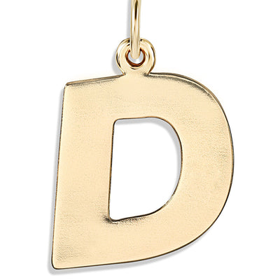 M Cutout Letter Charm for Necklaces and Bracelets in Gold or Silver 14K Yellow Gold by Helen Ficalora