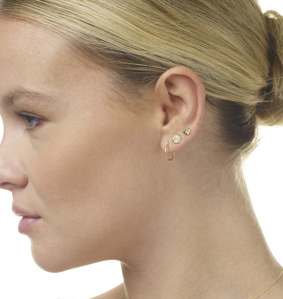 Dainty Hoop Earrings - Helen Ficalora Jewelry - 14k Yellow Gold