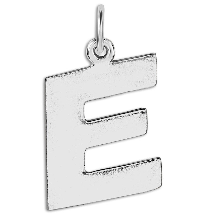 "E" Cutout Letter Charm Sterling Silver Jewelry For Necklaces And Bracelets From Helen Ficalora Every Letter And Initial Available