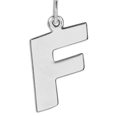 "F" Cutout Letter Charm Sterling Silver Jewelry For Necklaces And Bracelets From Helen Ficalora Every Letter And Initial Available
