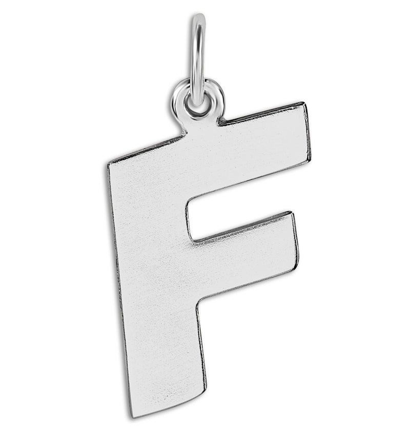 "F" Cutout Letter Charm Sterling Silver Jewelry For Necklaces And Bracelets From Helen Ficalora Every Letter And Initial Available