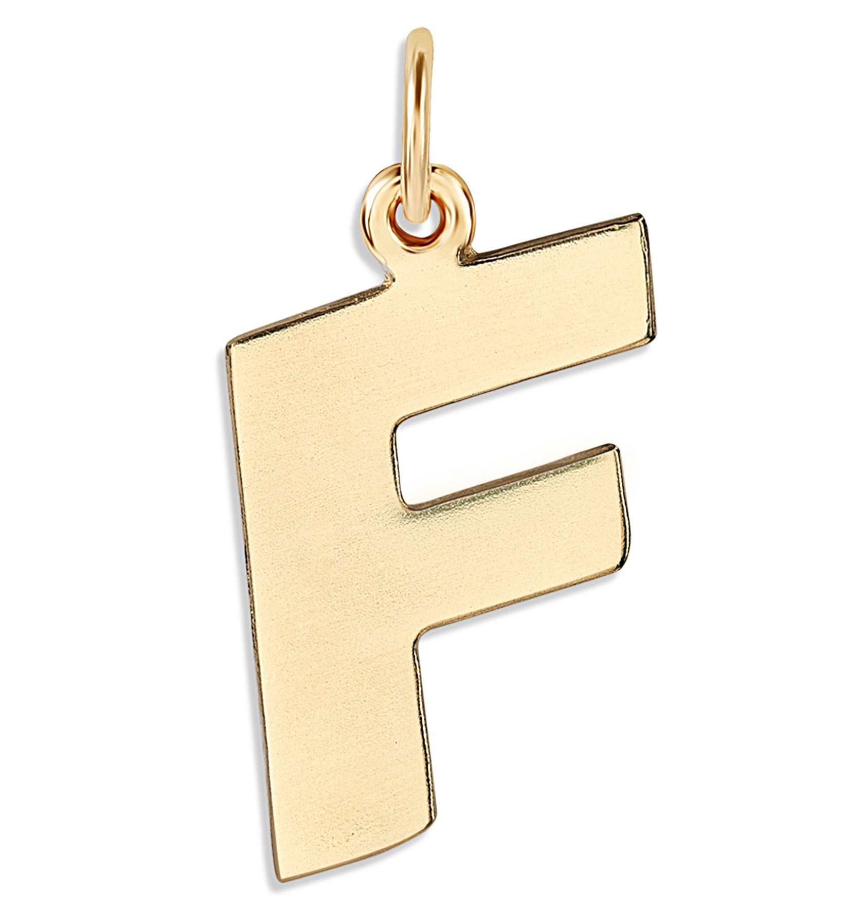 Letter Charm with Diamonds | Diamond Necklace Pendant with Initial 14K Yellow Gold by Helen Ficalora