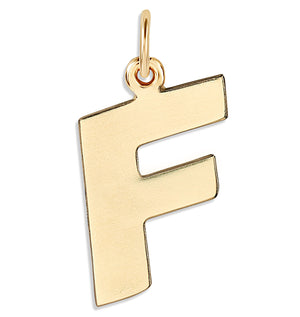 "F" Cutout Letter Charm 14k Yellow Gold Jewelry For Necklaces And Bracelets From Helen Ficalora Every Letter And Initial Available