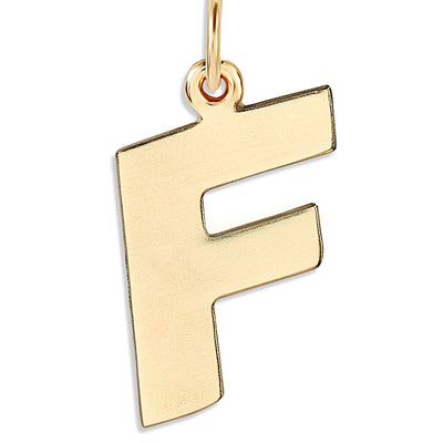 M Cutout Letter Charm for Necklaces and Bracelets in Gold or Silver 14K Yellow Gold by Helen Ficalora