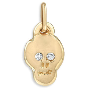 Flat Skull Charm With Diamonds Jewelry Helen Ficalora 14k Yellow Gold For Necklaces And Bracelets