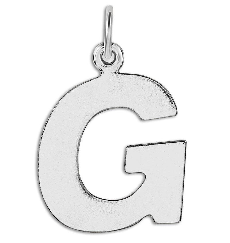 "G" Cutout Letter Charm Sterling Silver Jewelry For Necklaces And Bracelets From Helen Ficalora Every Letter And Initial Available