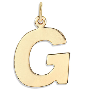 "G" Cutout Letter Charm 14k Yellow Gold Jewelry For Necklaces And Bracelets From Helen Ficalora Every Letter And Initial Available