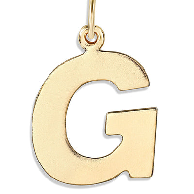 "G" Cutout Letter Charm 14k Yellow Gold Jewelry For Necklaces And Bracelets From Helen Ficalora Every Letter And Initial Available