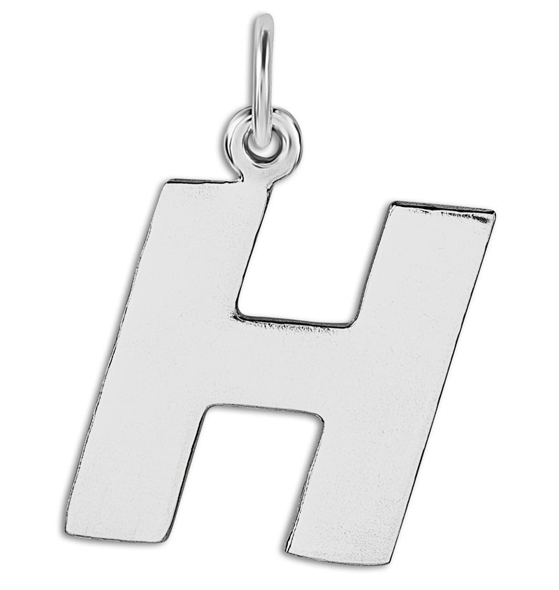 "H" Cutout Letter Charm Sterling Silver Jewelry For Necklaces And Bracelets From Helen Ficalora Every Letter And Initial Available