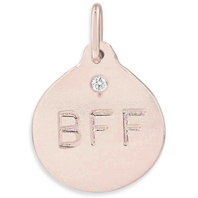 "BFF" Disk Charm With Diamond Jewelry Helen Ficalora 14k Yellow Gold For Necklaces And Bracelets