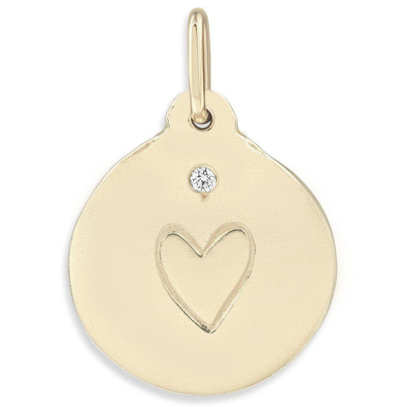 Stamped Heart Charm With Diamond Jewelry Helen Ficalora 14k Yellow Gold For Necklace And Bracelet