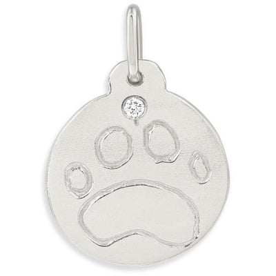 Helen Ficalora Gold Paw Print Charm With Diamond