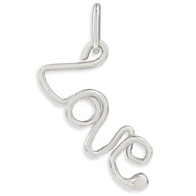 Wire Love Pendant in 14K White Gold - Helen Ficalora